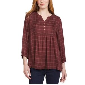 Wrangler Women's Plaid Blouse, Brown-reddish Size Large EUC Cozy